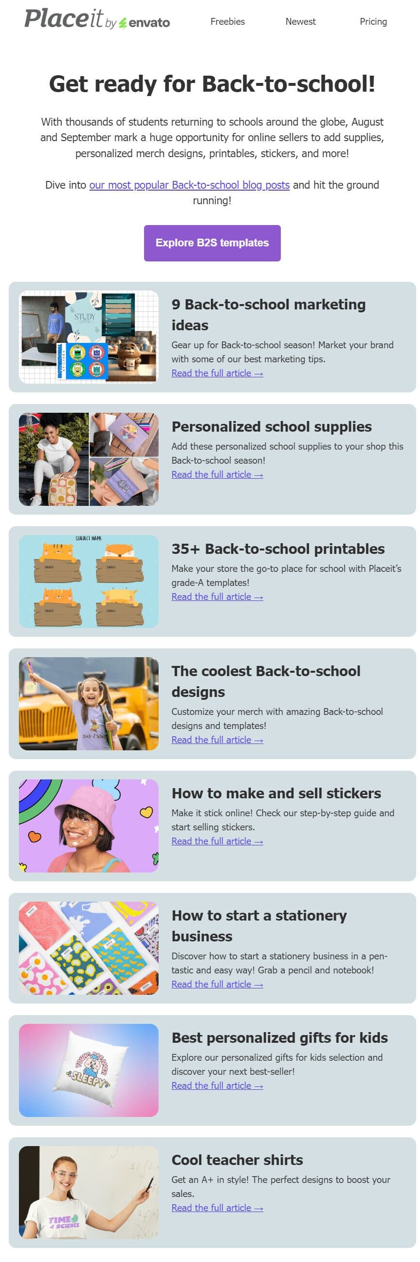 Digest for a back-to-school campaign Digest for a back-to-school campaign