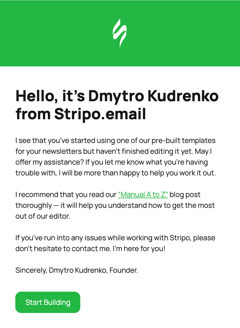 Targeted email example from the CEO Targeted email example from the CEO