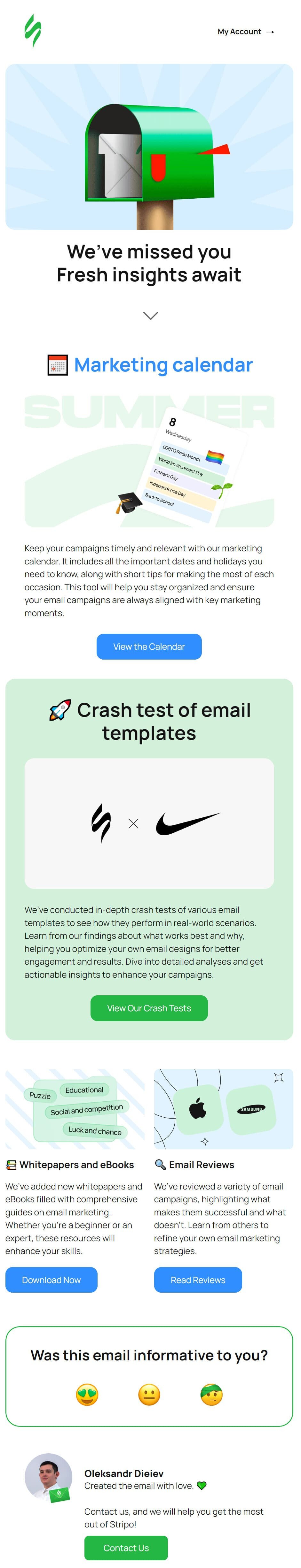 Email with interesting content to engage subscribers Email with interesting content to engage subscribers