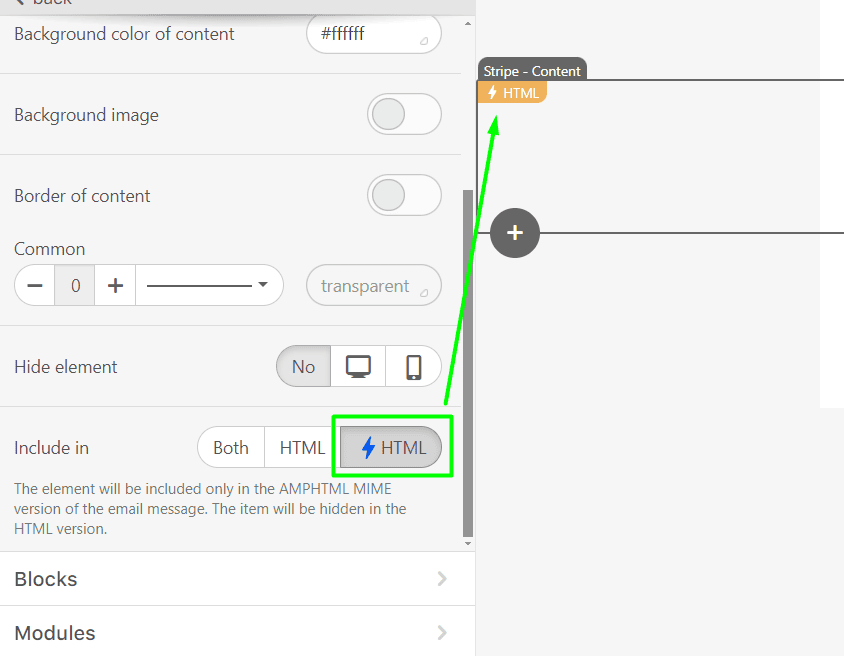 Adding AMP HTML block