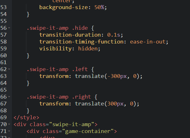 Code for hiding cards