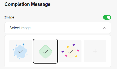 Adding an image to the completion message