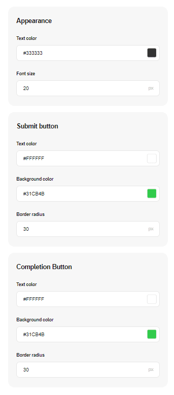 Options for customizing the NPS Survey style
