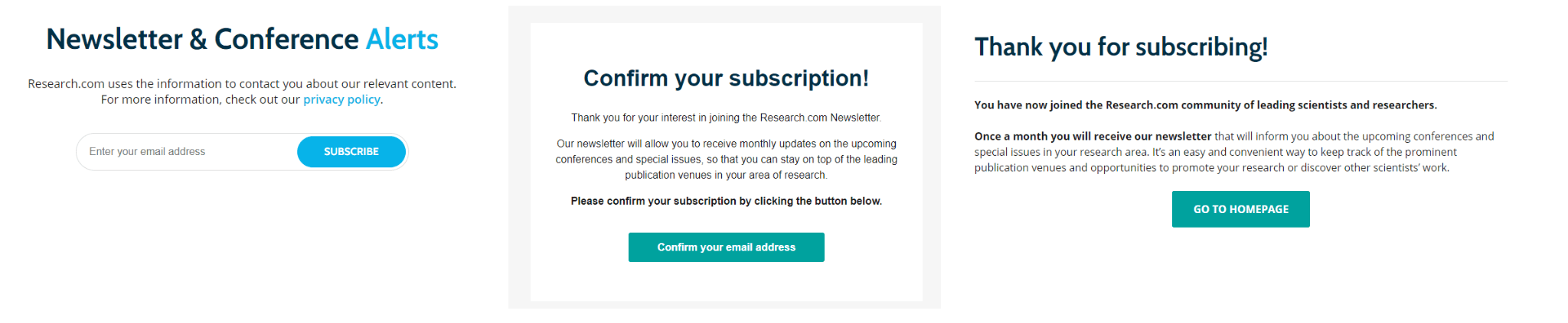 Conference alerts in emails Conference alerts in emails