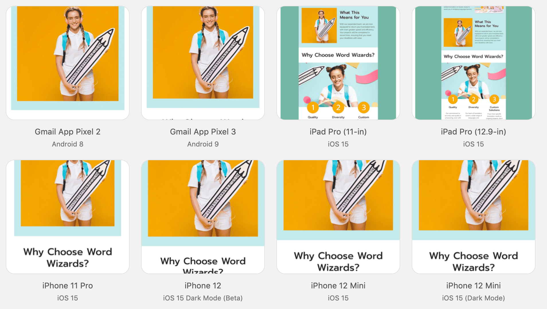 The email client testing tool in Stripo The email client testing tool in Stripo