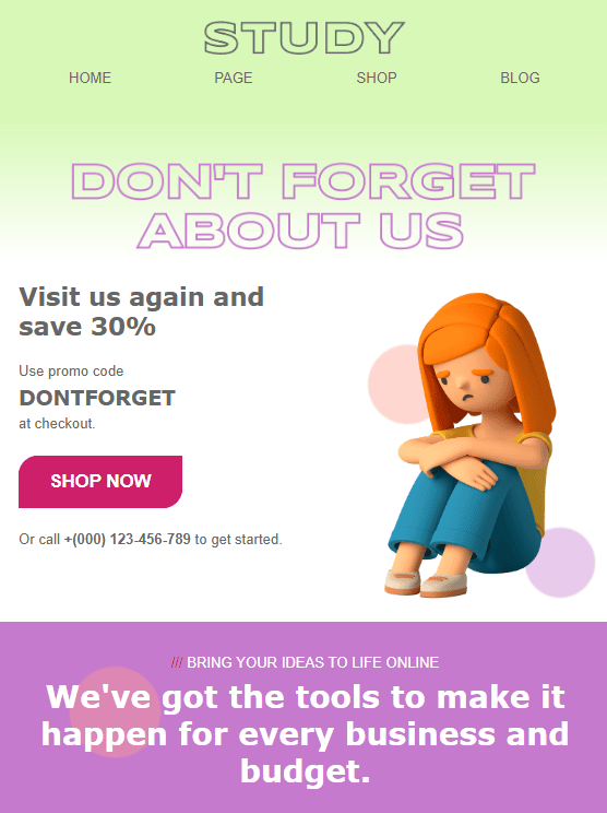 Reactivation email example Reactivation email example