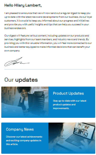 Приклад шаблону листа для B2B-компаній