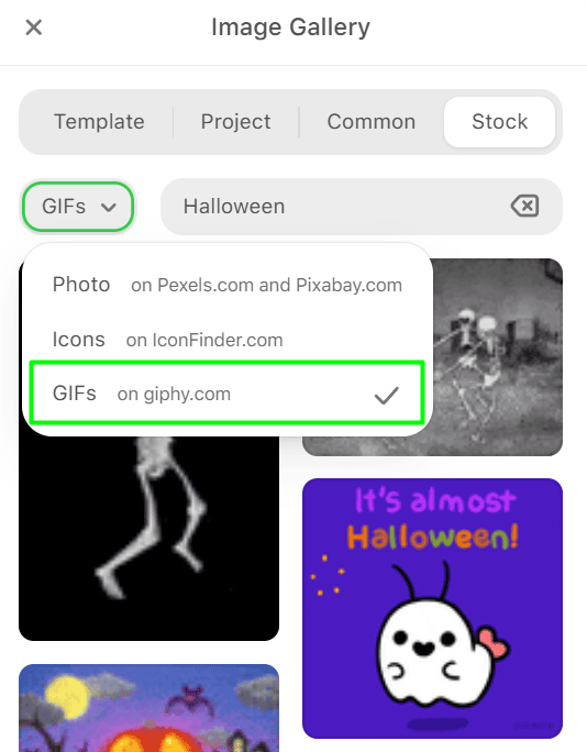Giphy integration in Stripo editor Giphy integration in Stripo editor