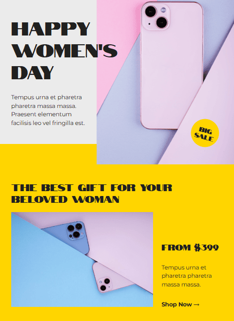 Приклад релевантного контенту в листі