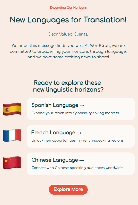 Email with news and updates Email with news and updates