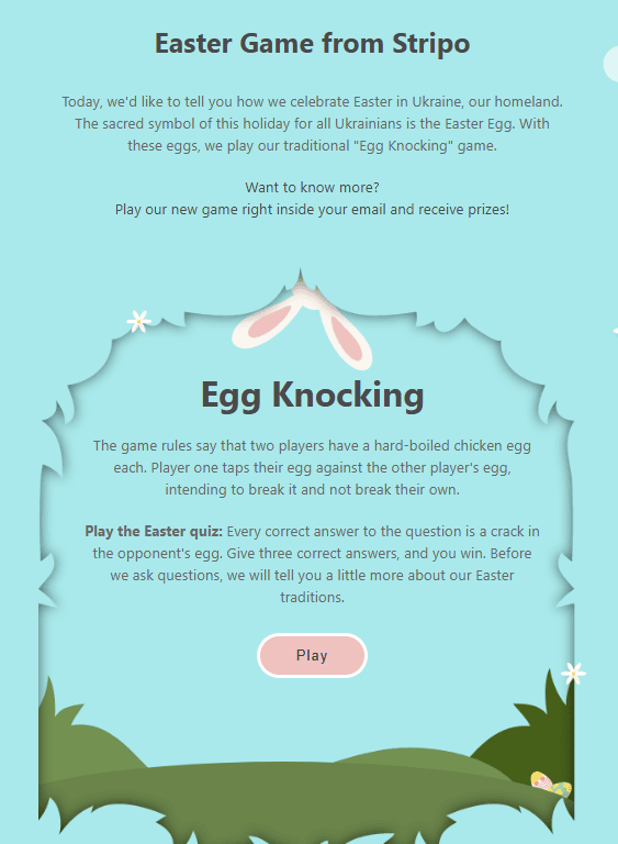 Interactive email example Interactive email example