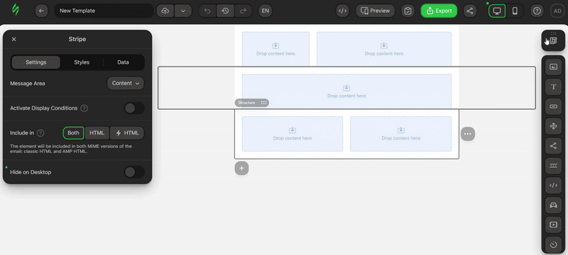 Dropping module into the template Dropping module into the template