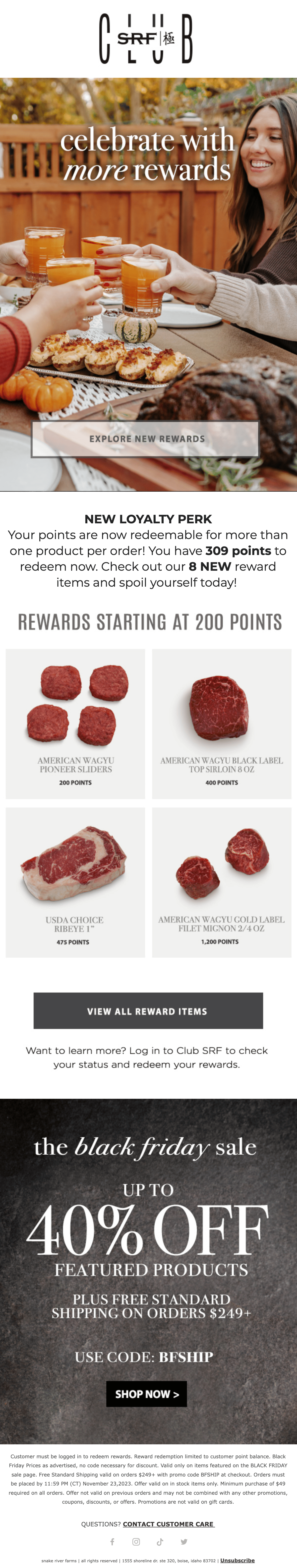 Personalized emails that show discount of loyalty program Personalized emails that show discount of loyalty program