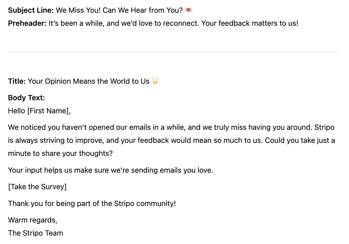 Trigger email example written by ChatGPT Trigger email example written by ChatGPT