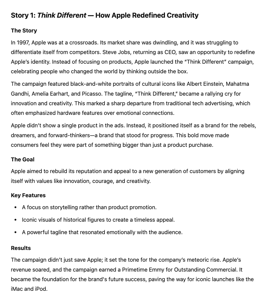 Email example with storytelling by ChatGPT Email example with storytelling by ChatGPT