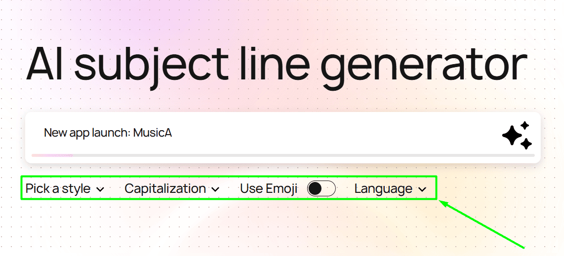 Stripo AI subject line generator&nbsp;