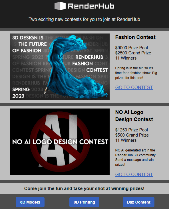 New contest email blast New contest email blast