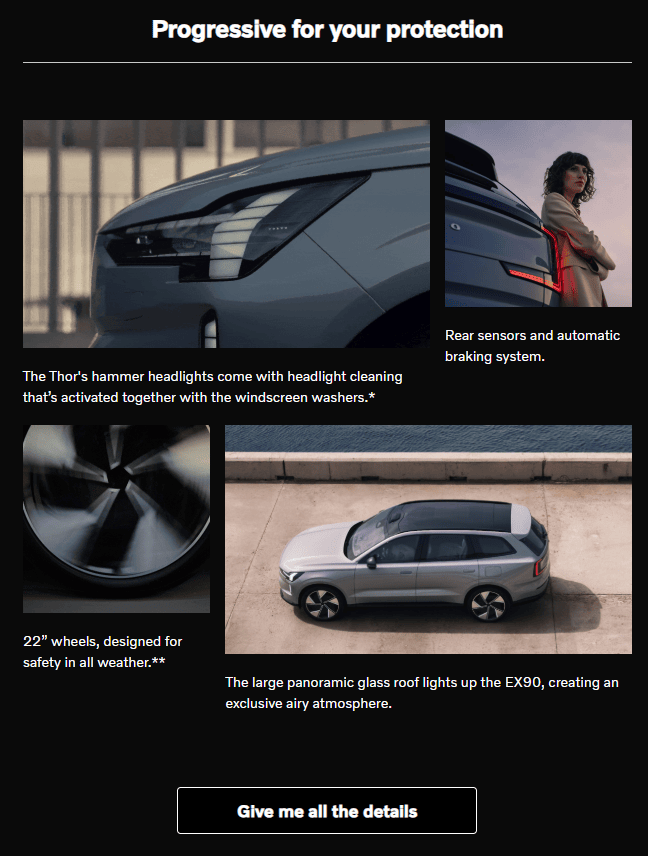 Email structure from Volvo Email structure from Volvo