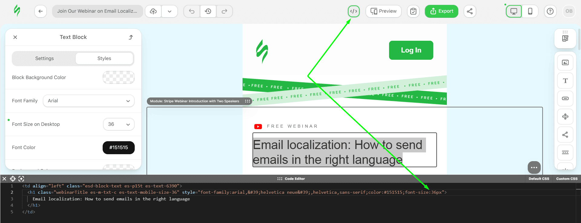 How to change font size with code editor How to change font size with code editor