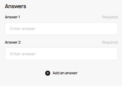 Answer fields Answer fields