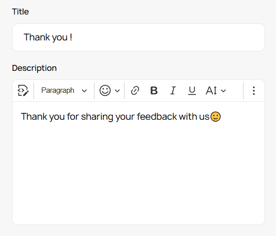 Completion message Completion message