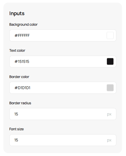 Customizing input styles Customizing input styles