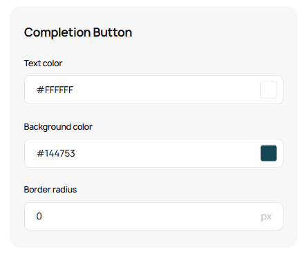 Customizing completion button Customizing completion button