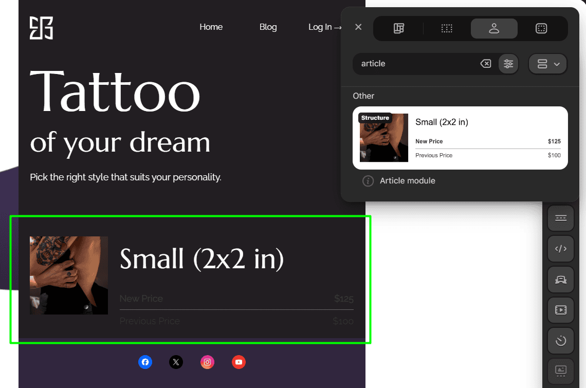 Drag-&lsquo;n-dropped module becomes different