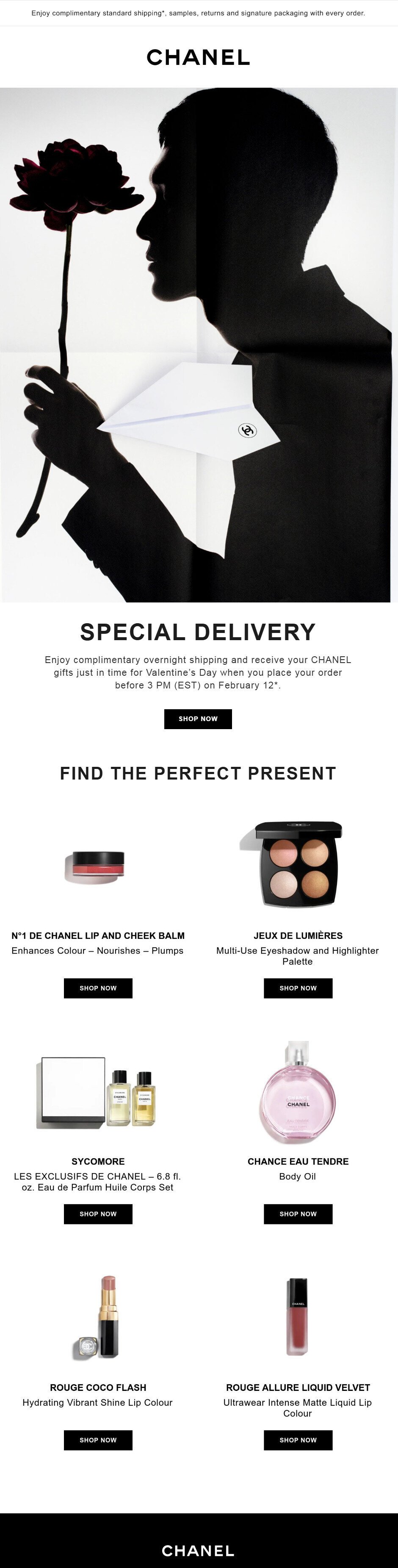 Email example of occasion-based segmentation