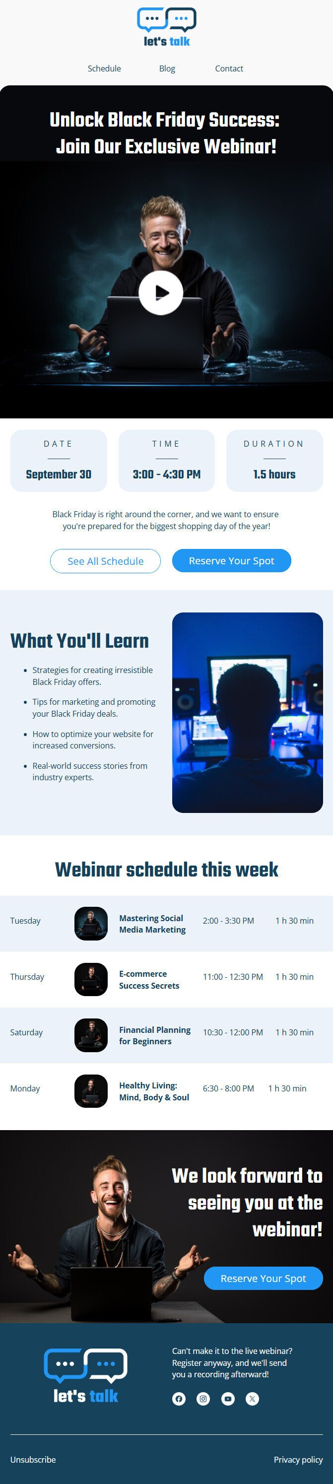 Приклад шаблону листа для вебінару