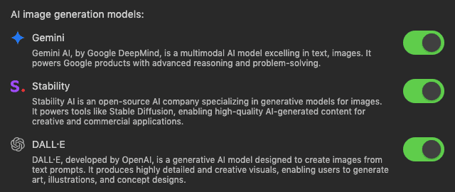 Enabling necessary AI generation models Enabling necessary AI generation models