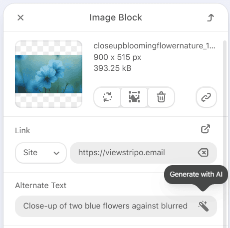 Alternate text generation with AI Alternate text generation with AI