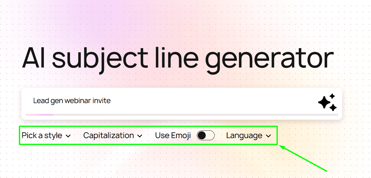 Stripo AI subject line generator settings Stripo AI subject line generator settings