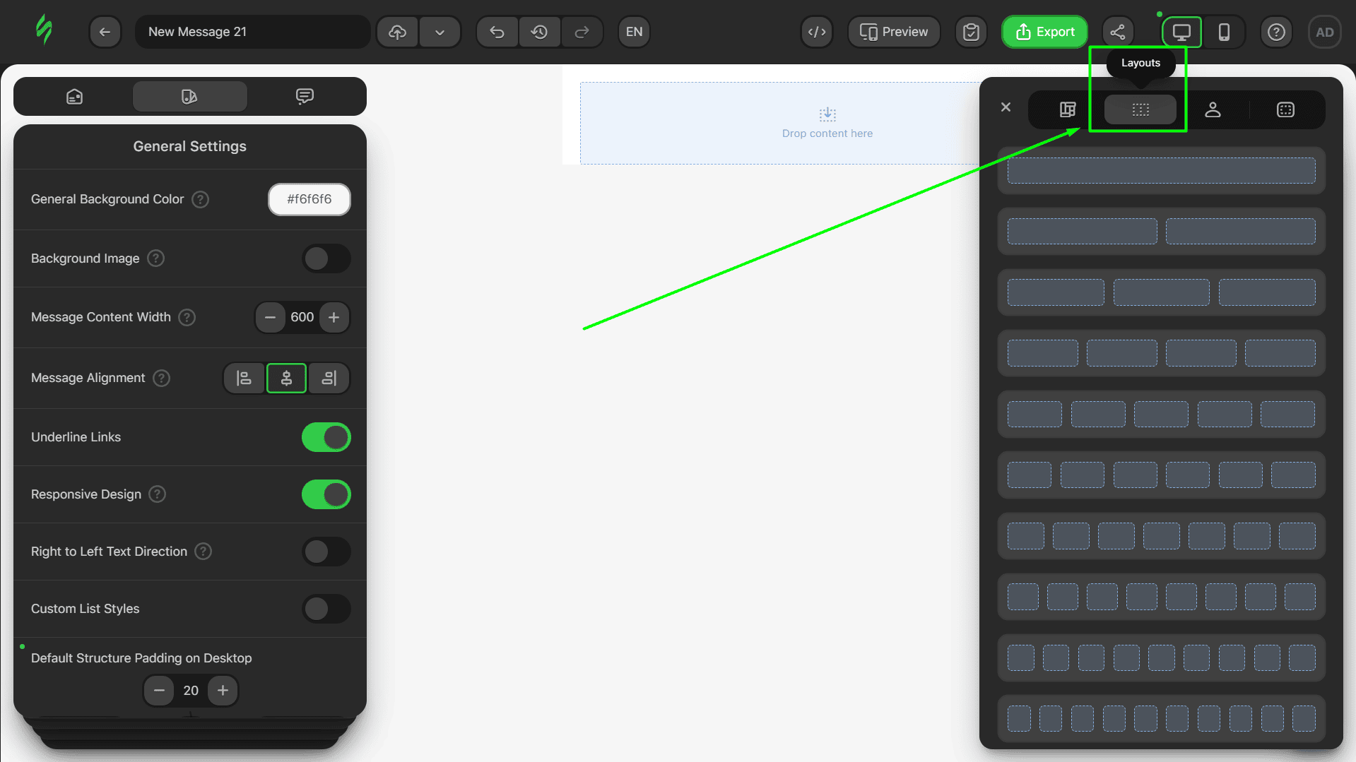 Choosing layouts Choosing layouts