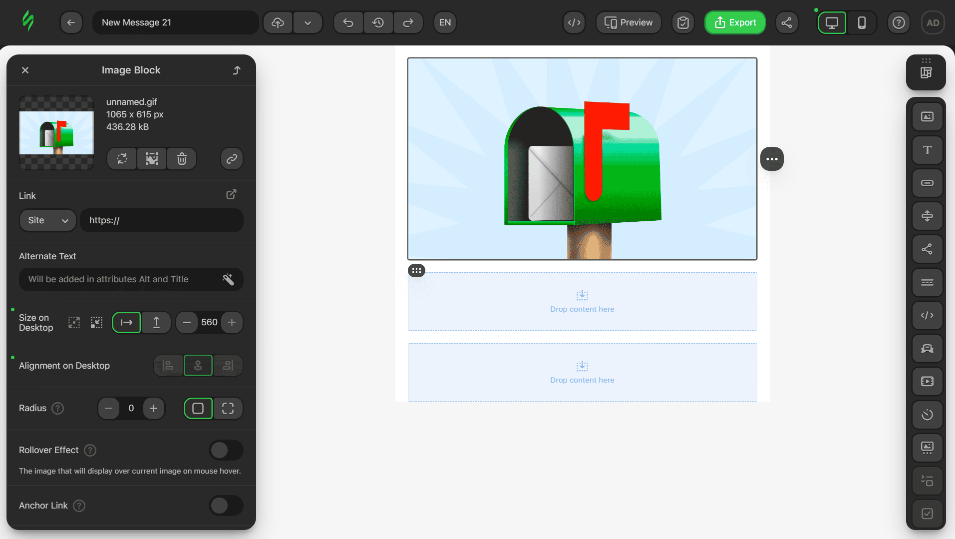 Adding an image to the block Adding an image to the block