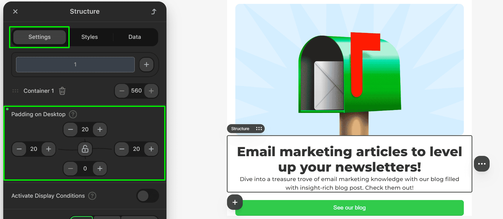 Adding padding to the structure around text Adding padding to the structure around text