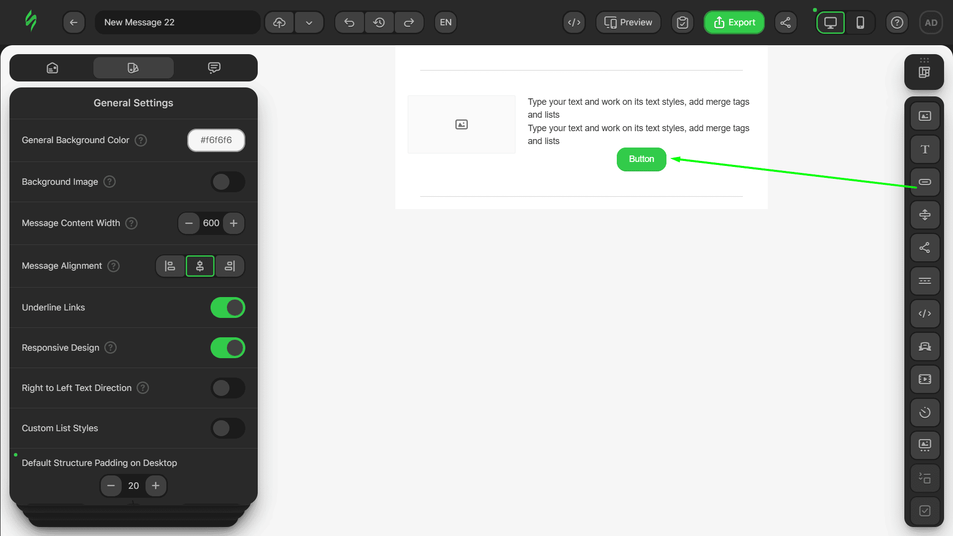 Adding a Button block Adding a Button block