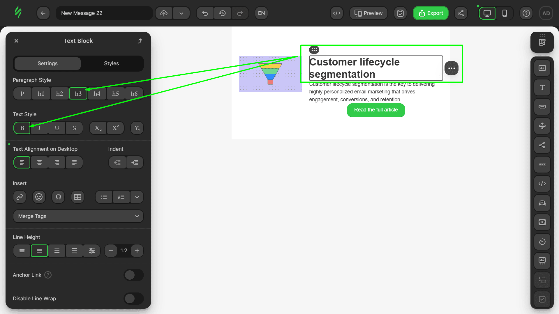 Tweaking the title settings Tweaking the title settings