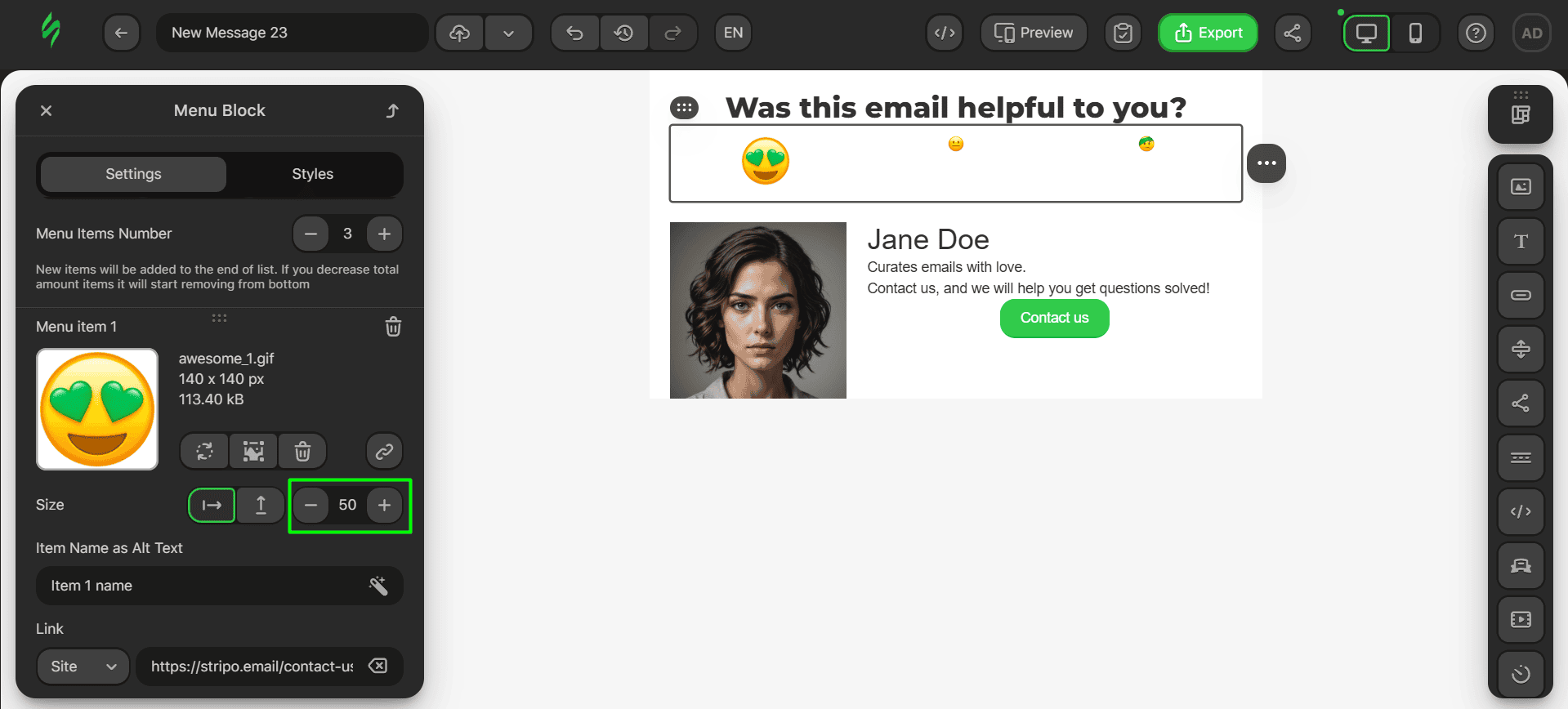 Changing the icon sizes Changing the icon sizes