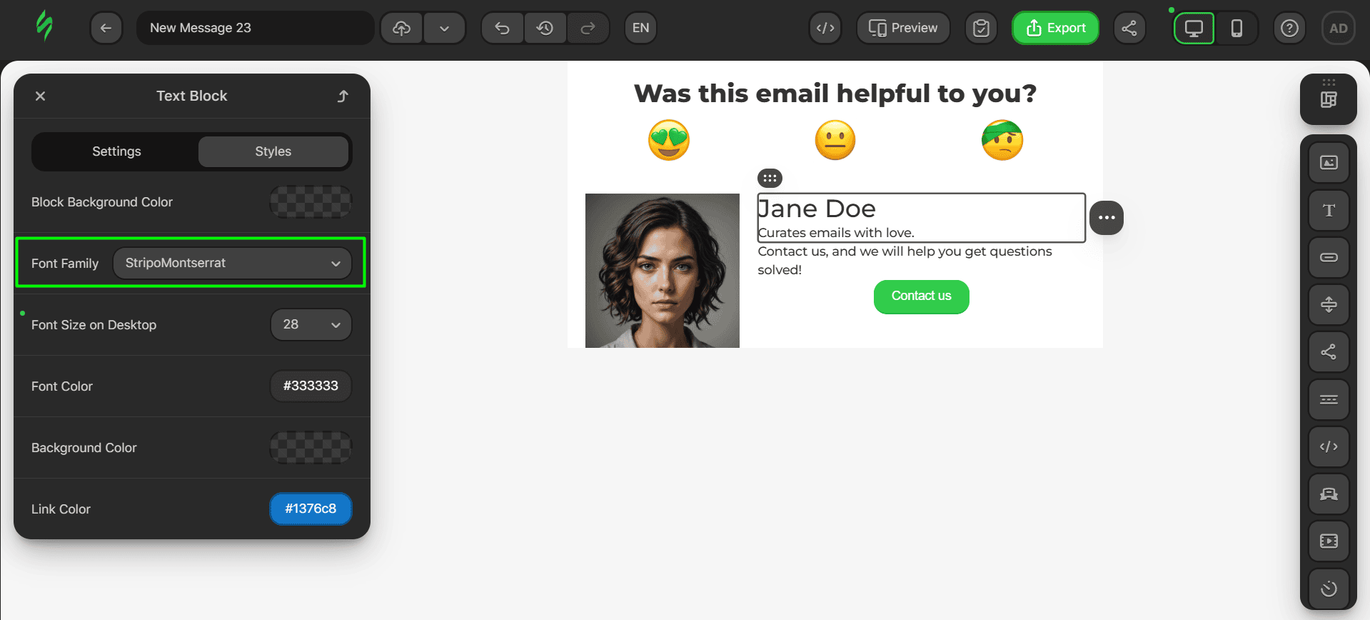 Changing the signature fonts Changing the signature fonts