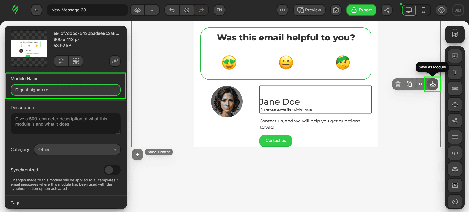 Adding a name to the module Adding a name to the module