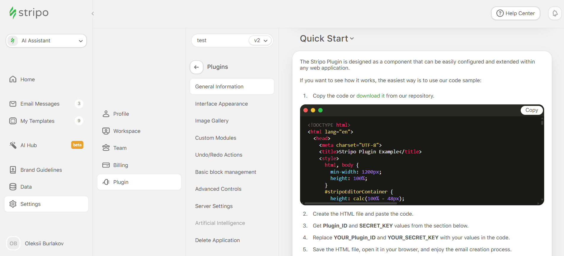 Plugin quick start manual Plugin quick start manual