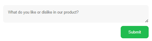 Final look of the feedback form Final look of the feedback form