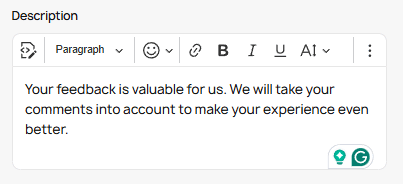 Review description settings Review description settings