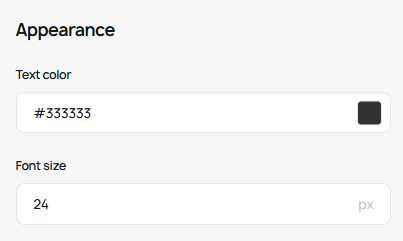 Basic appearance settings Basic appearance settings
