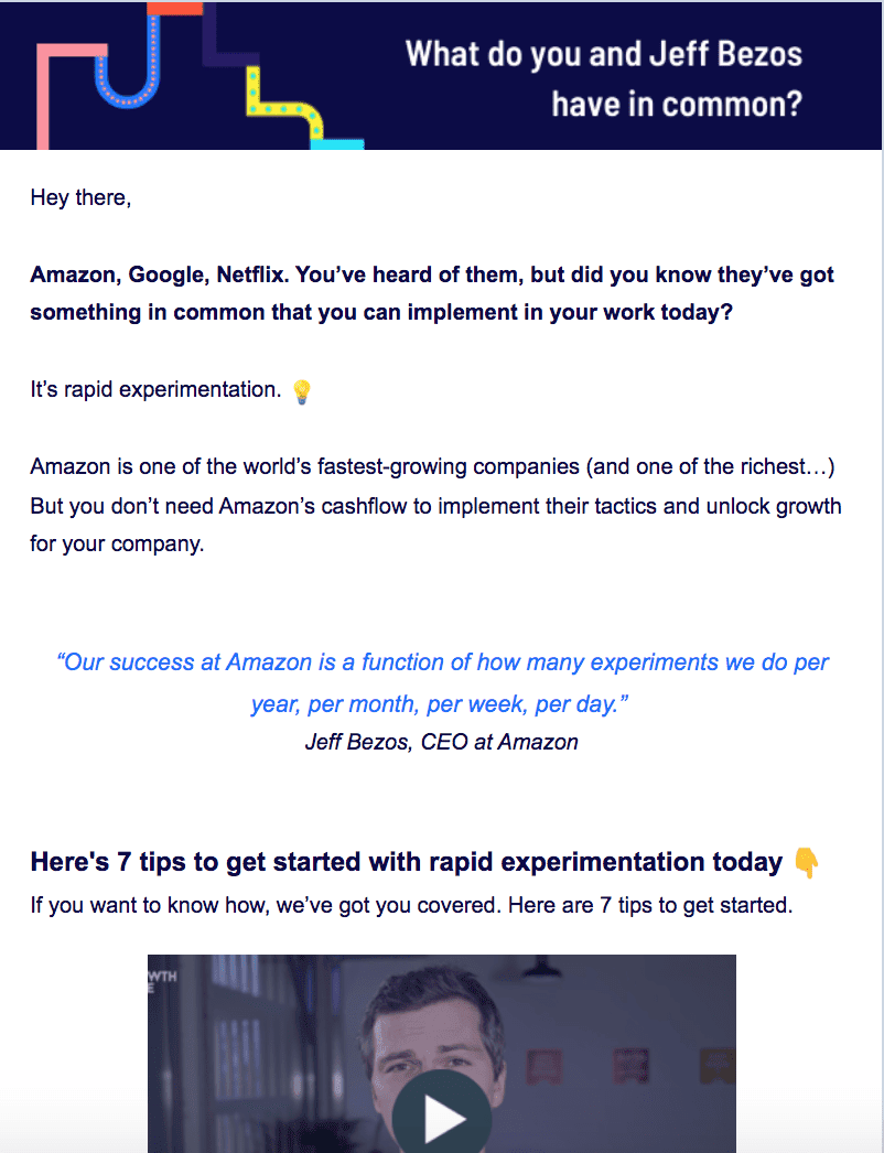 Newsletter example from AppSumo