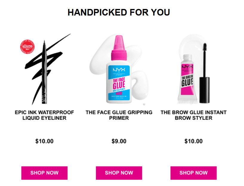 An example of hyper-personalization in the eCommerce nurturing email