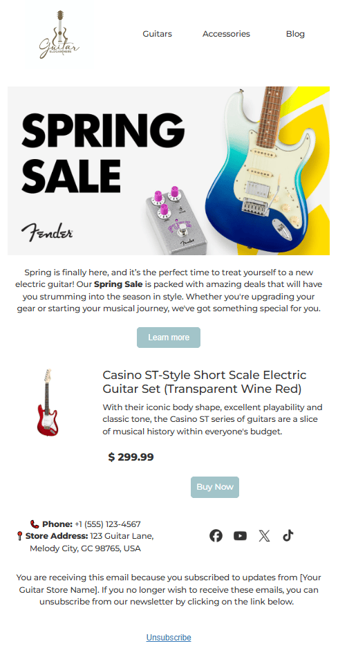 Product card email example Product card email example