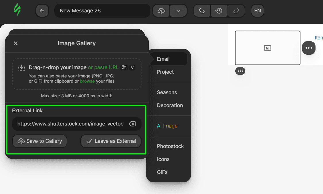 Pasting image link Pasting image link