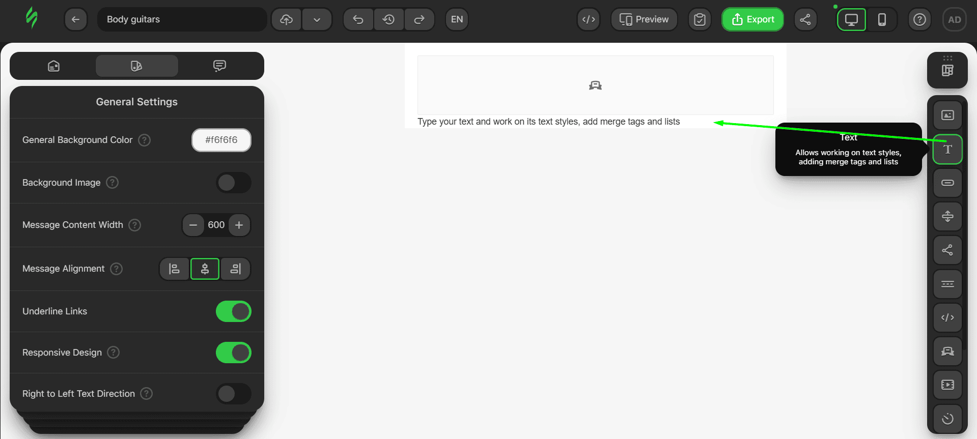 Adding the Text block below the banner Adding the Text block below the banner